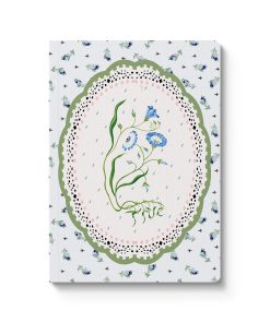 Blue & Cream Roots Vignette A6 Premium Paperback Notebook
