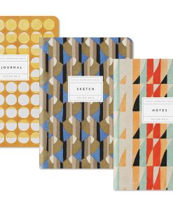 Playful Geometrics | 3x Stitched B6 Notebook Set