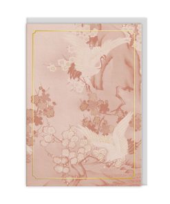 Eastern Elegance Cranes & Blossom Greeting Card