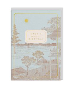 Eastern Elegance Terrace Landscape Greeting Card